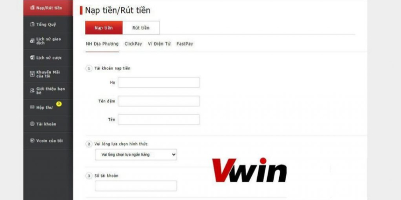 Nạp tiền ở Vwin nổi tiếng với các phương thức chuyển khoản đơn giản